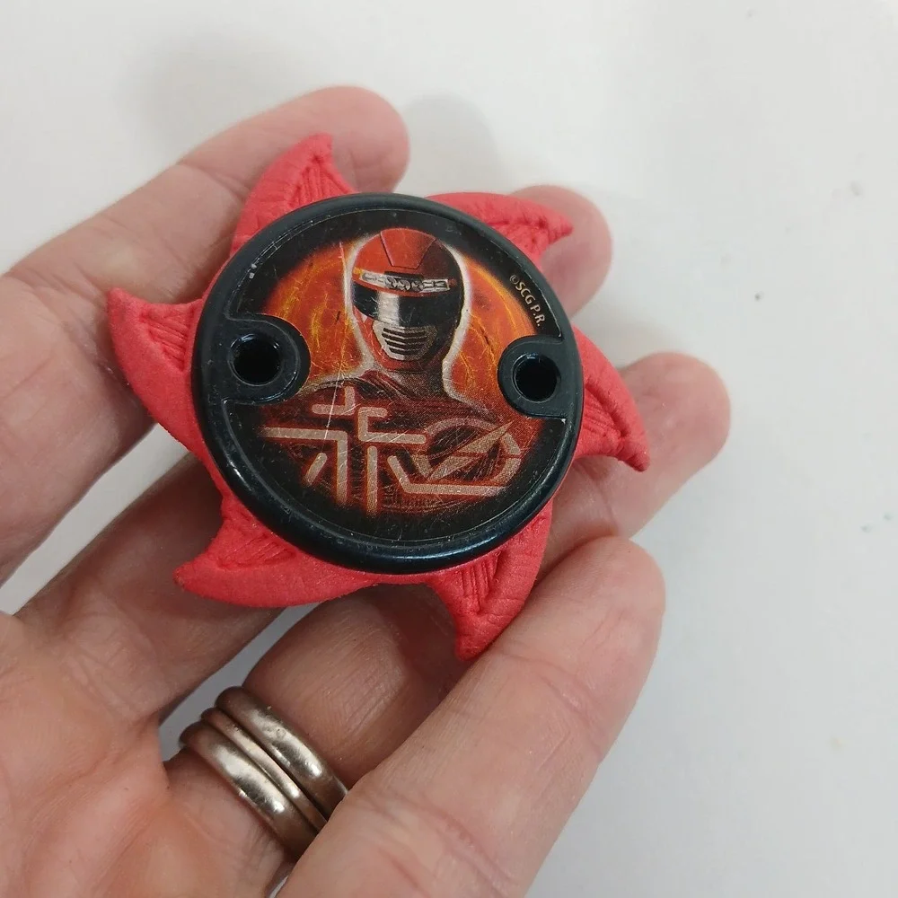 Lot Of 4 Power Rangers Ninja Steel Replacement Power Foam Star Red Blue Disc